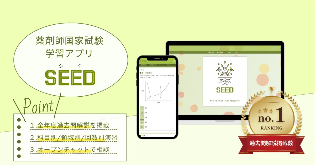 SEED-過去問解説量No.1の薬剤師国試アプリ-